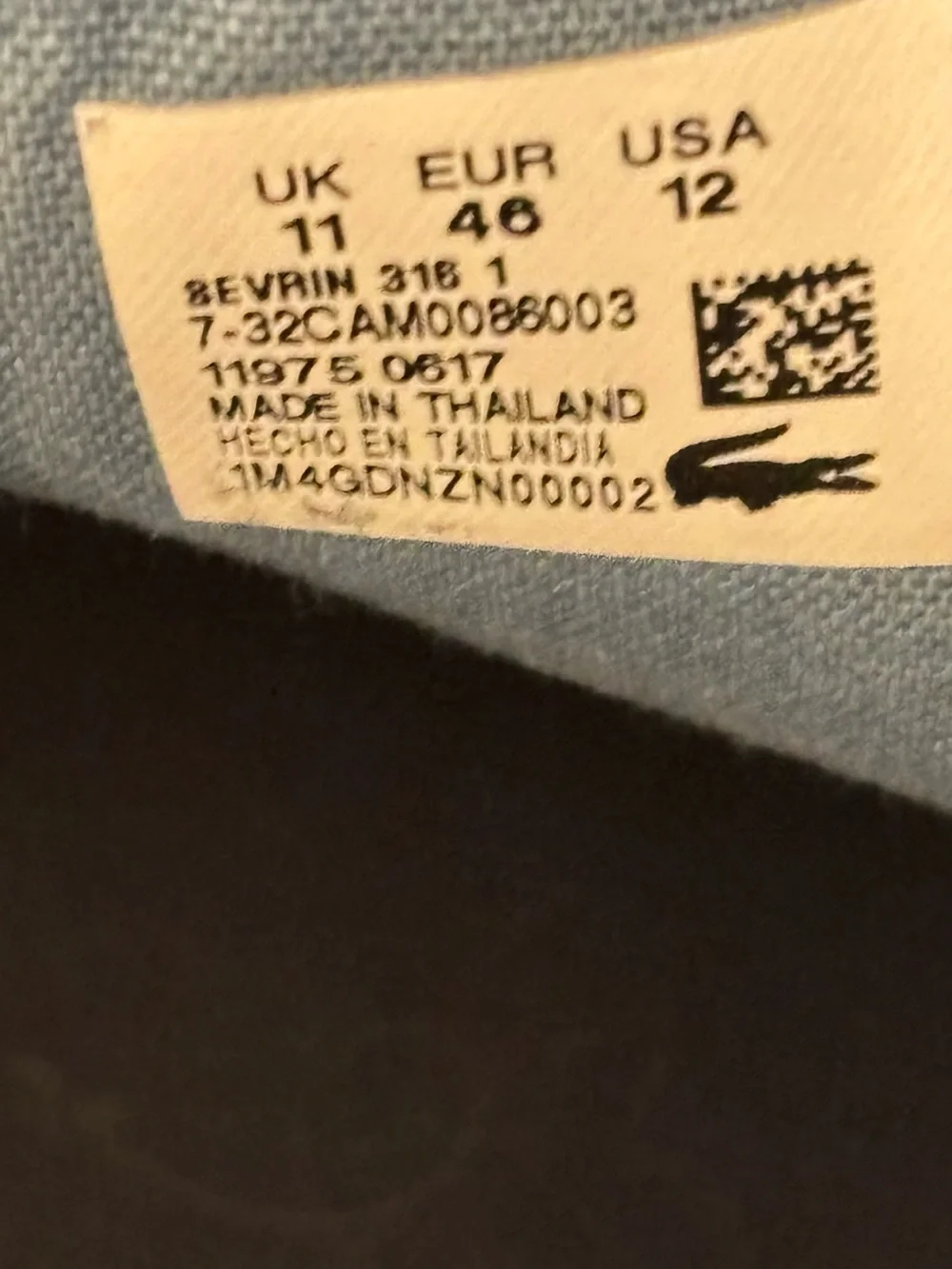 Lacoste, Sevrin Blue Suede With light Blue Leather Accent At Back. Men’s Size 12